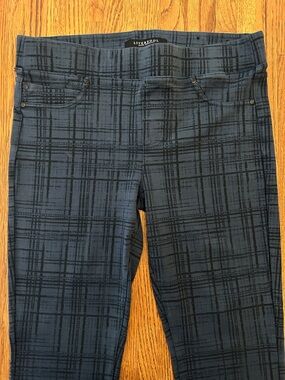 Liverpool Plaid Ponte Pants - Navy Blue